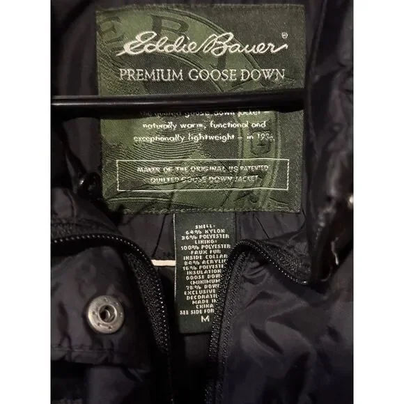 Eddie Bauer Goose Down Black Puffer Vest In Medium - Picture 3 of 4